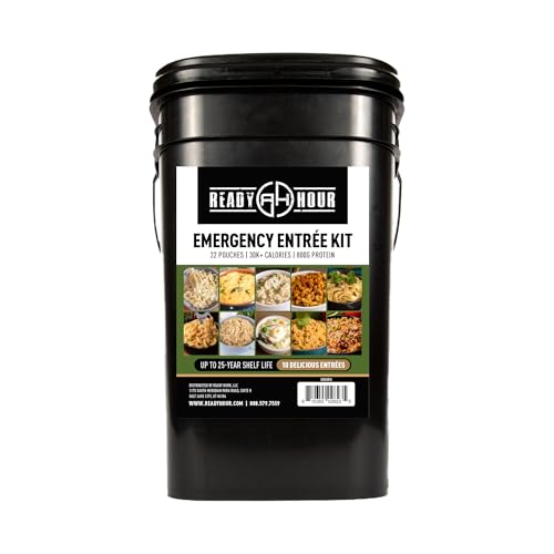 Ready Hour 120 Servings Emergency Freeze-Dried Food Supply - Long Shelf Life Survival Meals for Disaster & Outdoor Use