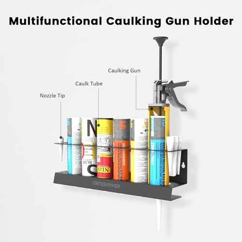 UNITEDPOWER Caulking Gun Holder, Wall Mount Hand Caulking Gun Storage Rack, Caulk Tube Organizer for Workshop, Shop, Garage