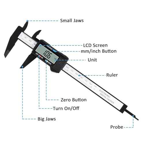 Digital Caliper, Adoric 0-6" Calipers Measuring Tool - Electronic Micrometer Caliper with Large LCD Screen, Auto-Off Feature, Inch and Millimeter Conversion