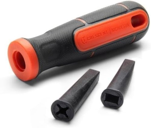 Nicholson Ergonomic Rubber File Handle with Inserts, 4-1/2" Length (Pack of 1)