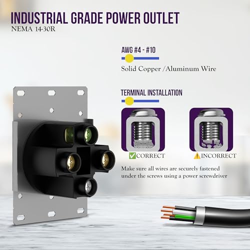 Enerlites 14-50R NEMA Receptacle Outlet, 50A Black (Without Wall Plate) 1-Pack