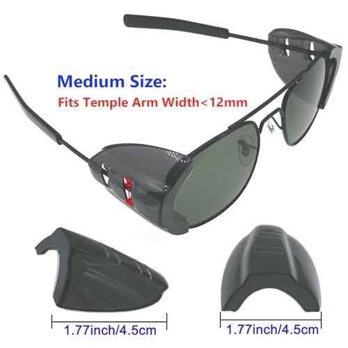 2/4/6/10 Pairs Safety Glasses Side Shields,Slip on Side Shields,Fits Small to Medium Eyeglasses Frames(Black,Medium)