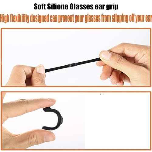 Eyeglass Ear Cushions - Soft Silicone Glasses Ear Grip Temple Tips Eyeglass Pads Anti Slip Eyeglasses Ear Hook Comfort Sport £¬7 Pairs (M-Clear, all)