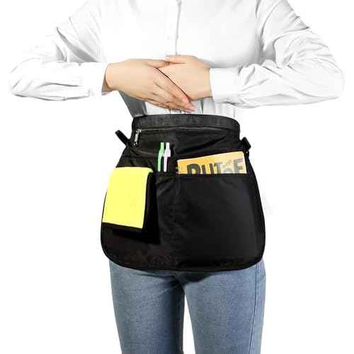 Waterproof Server Apron for Women with 5 Pockets,Quickly Put on and Take off Waitress Aprons,Work Apron for Bartender Barista