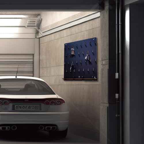 PROSPACE P0004 Acrylic Key Hooks Upgrade Thick Buckle 14 3/4?W x 18 3/4?L Wall-Mounted Key Hanging Board with 30 Hooks for Garage, Car Dealer, Office, Hotel, Real Estate (Matte Black with Pallet)