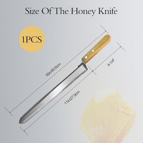 Professional Hive Uncapping Knife - Stainless Steel Serrated Honey Extraction Tool for Wax Removal and Beehive Maintenance