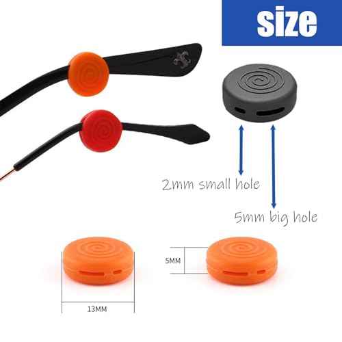 OPUGIT Glasses Ear Grips 10 Pairs Eyeglass Temple Tip Sleeve Holder,Silicone Ear Hook Anti-Slip For Kids and Adults