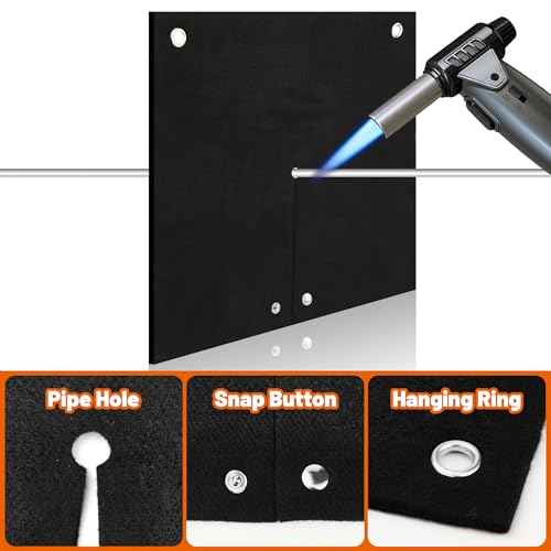 Carbon Felt Welding Pad & Blanket Fireproof, 12" x 12", Opening Shape Heat Resistant Mat, 5MM Fire Protection Shield, Heat Insulation, Flame-Retardant HVAC Torch Flame Protector