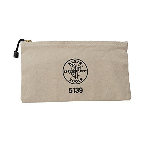 Klein Tools Canvas Zipper Bag 12.5-Inch Heavy Duty Tool Pouch