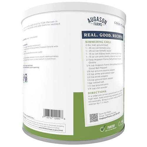 Augason Farms Dehydrated Chopped Onions Can 1.43 lb Emergency Food Supply