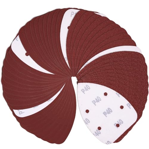 Coceca 50pcs Mouse Detail Sander Sandpaper Set 40/80/120/180/240 Grit, Fits 140mm Sander