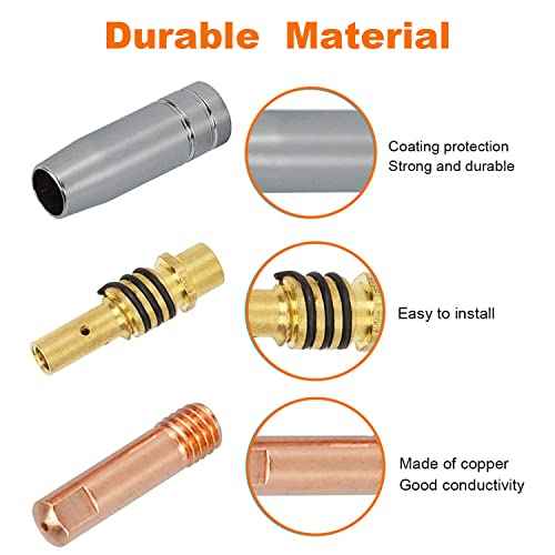 FORTON Mig Welder Tips 30-Pack Welding Tips .030" Contact Tip for Mig Welding Gun, Copper (0.035" Accessory Kit)