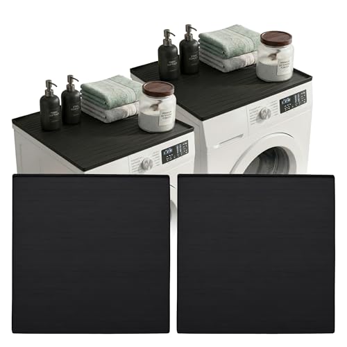 Encanto Luxe 2PC 25x25 Dark Grey Washer & Dryer Topper Protector Mat