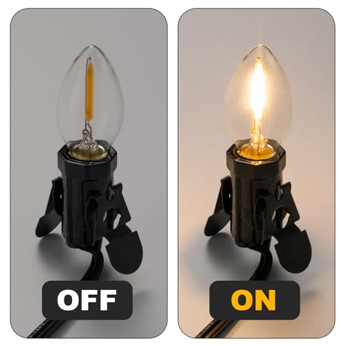 SIXZOONM Black 6FT C7 LED Accessory Cord with Candelabra E12 Socket & Switch