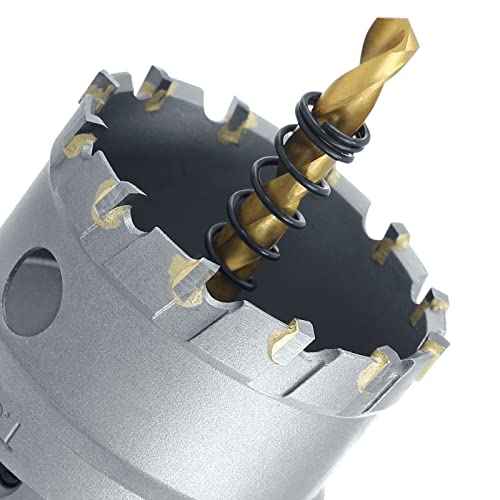 Luomorgo 2" 51mm TCT Carbide Hole Saw Tungsten Carbide Tipped Hole Cutter with 2 Pcs Titanium-Plated Pilot Drill Bit for Metal Iron Steel Wood Plastic