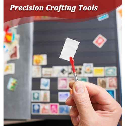 Rubber Tipped Tweezers, 3 Pcs Crafting Tweezers, 5.9 Inch Long Tweezer for Crafts, Stamps, Garden, Jewelry, DIY, Hobby, Electronics, Flat Straight & Bent Tips (Silver, Red)