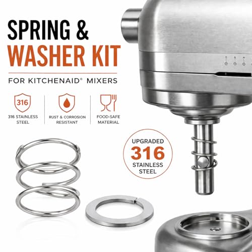 Spring & Washer Kit for KitchenAid Stand Mixers – 316 Stainless Steel Upgrade, 1 Pack