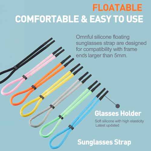 Sunglasses Strap Holder for Floating - Adjustable Glasses Strap Lanyard for Men Women - Eyeglass Strap Holders Around Neck - Eyewear Retainer Cord String for Water Sports- (2pcs Pink)