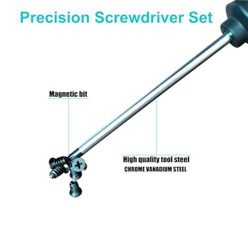 Magnetic Screwdriver Set, 6-Piece Screw Driver Kit with 3 Phillips and 3 Flat, Professional Non-Slip Cushion Grip Nut Driver Repair Tool Set. Stocking Stuffers for Men Gifts
