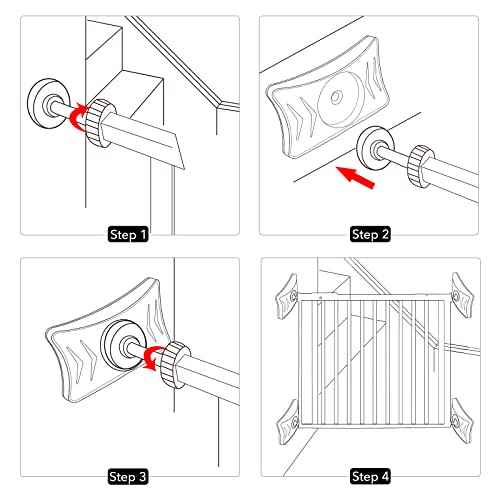 Baby Gate Wall Protector 4 Pack Dog Gates Wall Cups Protect Walls & Doorways from Pet for Child Pressure Mounted Stair Safety Gate- Fit All Safety Gate