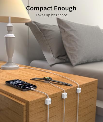 White 9 Pack Magnetic Cable Clips Cord Organizer for Desk & Home