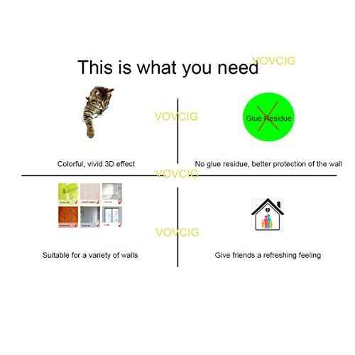VOVCIG Wall Stickers 3D Cat Toilet Lid Stickers Realistic Wall Stickers Cute Cat Stickers£¨6 Pack£©