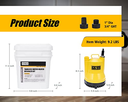 6699 0.17 HP Tankless Water Heater Flushing Kit with 2 Hoses & 3 Gal Pail