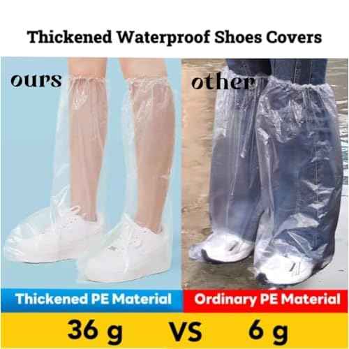 16 PCS Shoe Covers Disposable Non Slip,Thickened Waterproof Shoes Covers,19 inch Tall,Long Plastic Waterproof Shoes and Boots for Rain Covers Thicken Shoe Protector for Men and Women (8 Pairs,Clear)