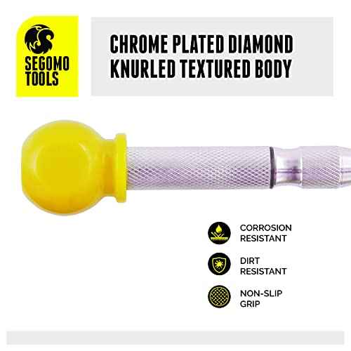 Segomo Tools 5 Inch Precision Diamond Knurled S2 Steel (58-60) Automatic Center Punch | Punch Tool | Spring Loaded Center Punch | Auto Center Punch | Wood, Plastic, Glass, Metal Punch - ACP01