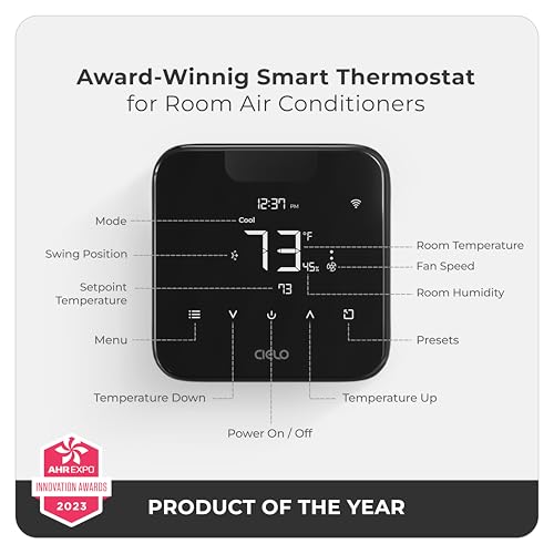 Cielo Breez Max Smart WiFi Thermostat for Mini-Split & AC - Black
