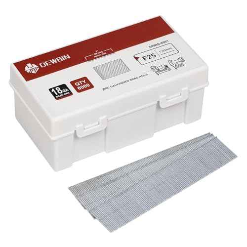 18 Gauge Brad Nails, 6000 Counts 1-inch 18 GA Brad Nails, Galvanized Nails for Nail Gun, Finishing Nail Gun Nails for Pneumatic, Electric Brad Nailer Gun