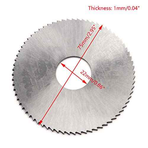72 Teeth Milling Slitting Slotting Saw Mill Cutter 75mm/2.95" Dia 1mm/0.04" Thick - Pack of 2