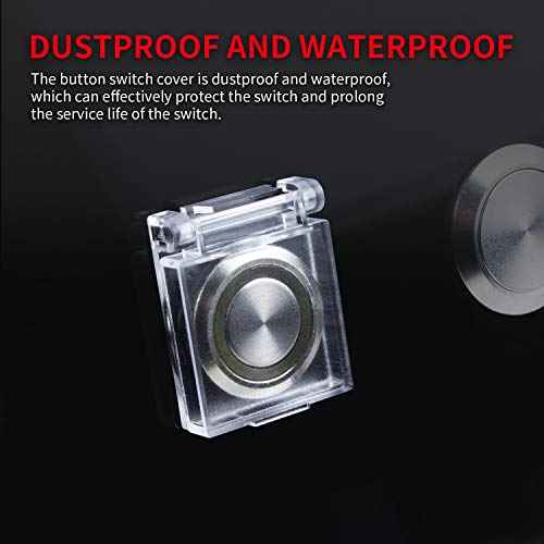 DaierTek 22mm Push Button Cover Child Proof Transparent Safety Power Button Switch Cover Guard Protector for Computer PC Desktop -3Pack