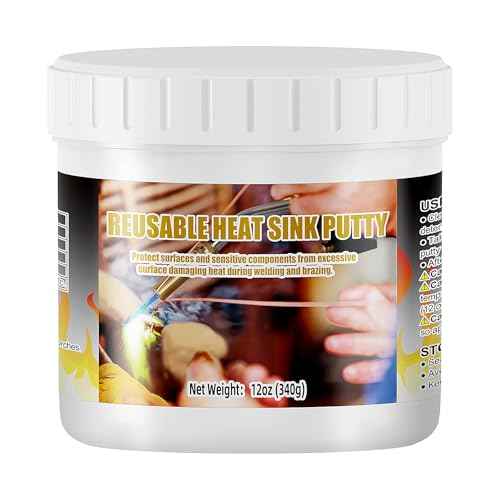 Semlos Heat Blocking Putty Jar (1), The Moldable & Reusable Solder Heat Insulation Clay, Heat Barrier for Installing Sight Glasses, TXV Valves, Directional Valves et al£¨12 oz£©