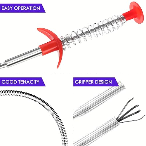 Domejo 79-Inch Flexible Drain Snake Clog Remover for Household Pipes