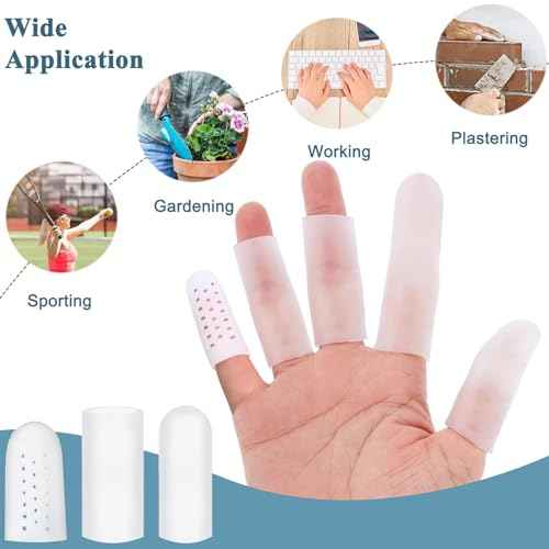 Silicone Finger Cots: Soft Thumb Protector 30 PCS Fingertip Covers for Cracked Finger, Arthritis, Eczema, Nail Tips Guards (30)