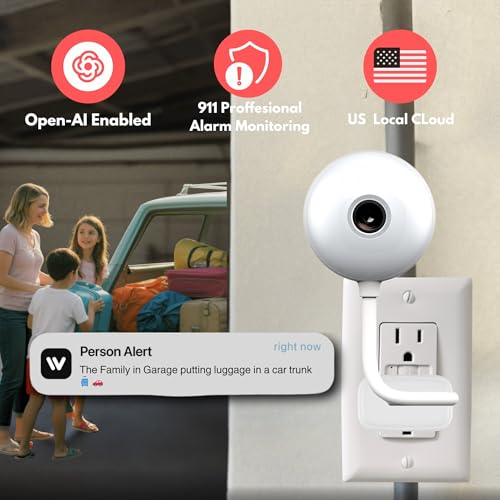 Indoor Security Camera,2K 2.4G WiFi Baby/Pet/Dog/Nanny Cameras for Home Security,AI descriptive Notification, AI Cameras with 2-Way Talk, Color Night Vision, AI Smart Detection,911Emergency