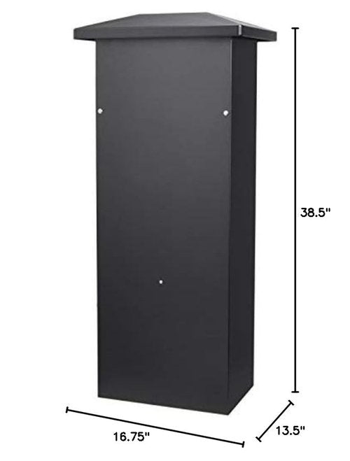 Winbest Steel Freestanding Floor Lockable Drop Slot Mail Box with Parcel Compartment, Black