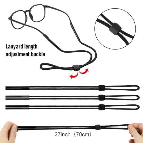 Attmu 12 Pack Sunglasses Strap, Sports Eye Glasses String Strap, Adjustable Eyeglasses Strap Lanyard Cord Band Neck Holders Eyewear Retainer for Men Women Kids
