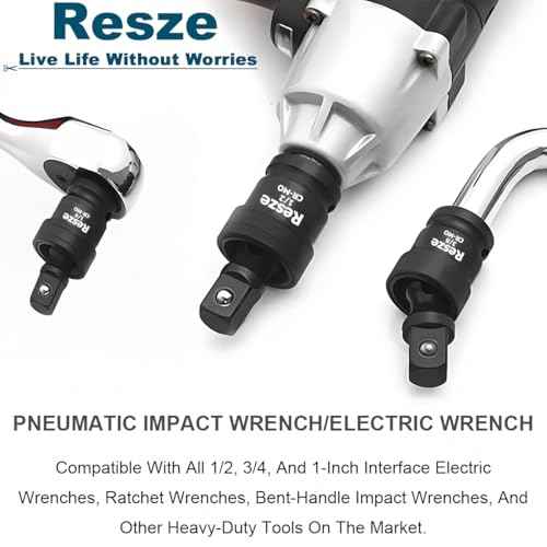 3PCS Universal Joint Swivel Socket Adapter Set (1/4", 3/8", 1/2"), 360¡Æ Rotating, Chrome-Plated Steel, Universal Fit, Anti-Slip Design - Heavy-Duty Automotive & DIY Mechanics Tool Kit