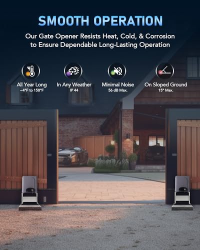 CO-Z Classic Model Automatic Sliding Gate Opener 1400 lb, 40 ft, 110V Chain Drive