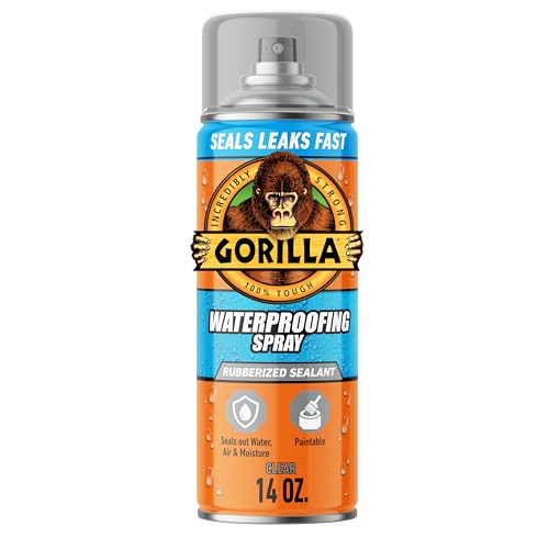 Gorilla Waterproofing Spray Clear 14 oz - Flexible Rubber Sealant, Pack of 1