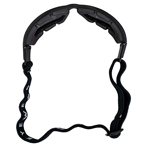 Epoch Eyewear Padded Motorcycle Riding Goggles Black Frame Smoke Lens Adjustable Strap ANSI z87.1 Safety Rated