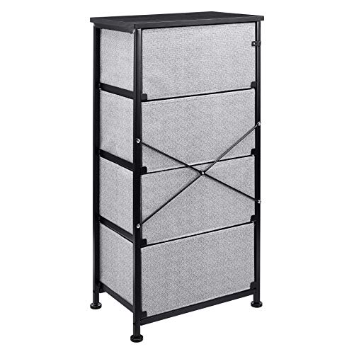 Amazon Basics Black Fabric 4-Drawer Closet Storage Organizer Unit