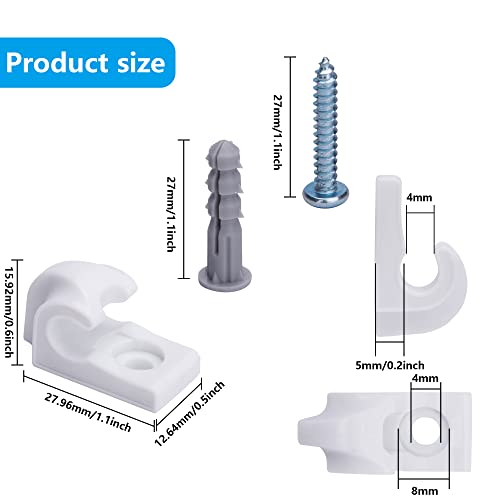 25 Pcs White Wall Shelf Clips with Screws - Durable Plastic Closet Support Brackets