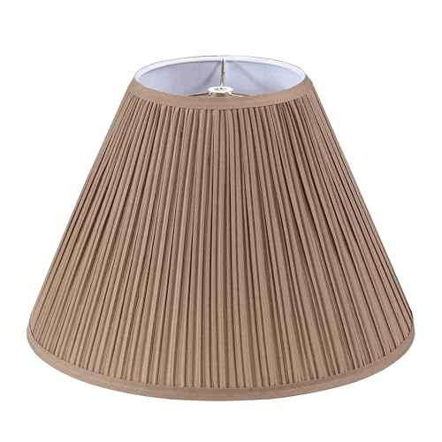 Aspen Creative 33171, Mushroom Pleated Traditional Sienna Brown Spider Lamp Shade, 6-1/2" Top x 15" Bottom x 11" Slant