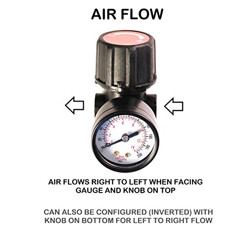 Primefit CR1401G Replacement Air Regulator with steel-Protected Gauge, 1/4" Npt