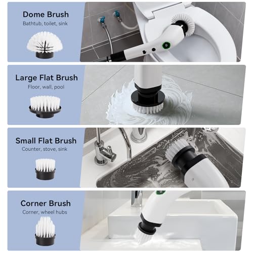 Swyprrix Cordless Electric Bathroom Cleaning Brush White & Black SD-CTB01