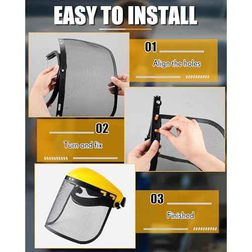 5 Pcs Faceshield Replacement Visors Steel Wire Mesh Safety Face Shield Mask for Weed Whacking Grinding Black Mesh Face Shield for Woodcutting Mowing Gardening Trimming, Headgear Not Included