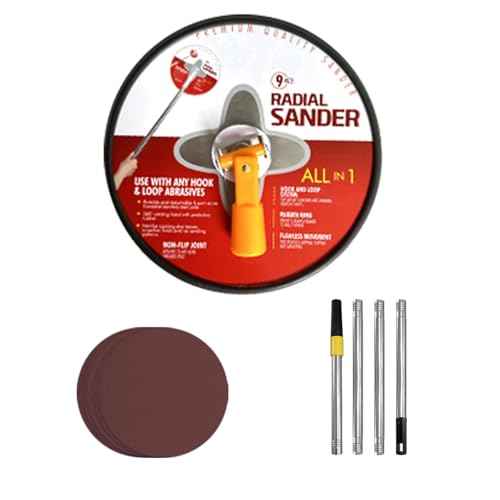 Pole Sander for Drywall, 9 Inch Manual Hand Drywall Sander with Extension Pole, Wall Sanders for Painting, Light Red